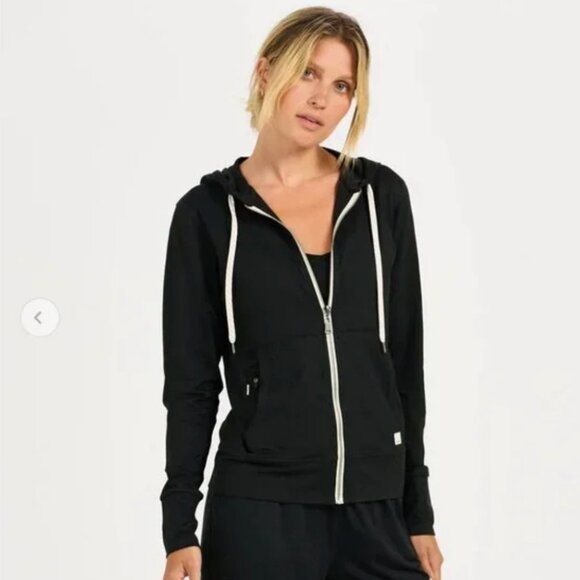 Vuori Women's Halo Performance Hooded Zip Up Jacket M Black - Picture 2 of 7